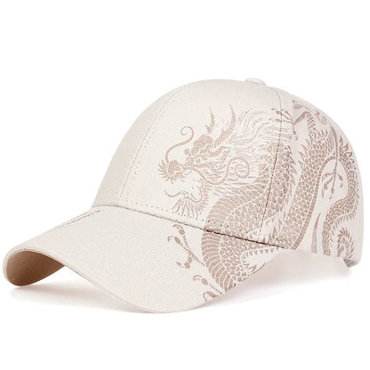 lovevop-Dragon Pattern Men's Trendy Handsome Peaked Cap Cool Hip Hop Baseball Hat