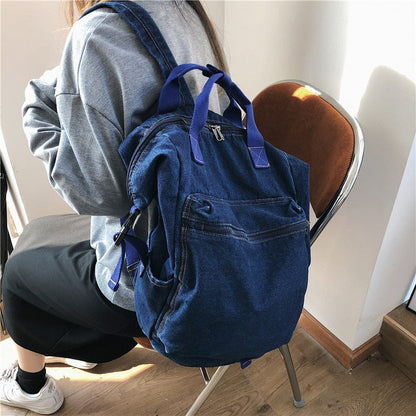 maoxiangshop - Fashion Women Backpack New Denim Travel Bag Quality School Bag bolsa feminina Fashion Student Book Bag Designer mochila