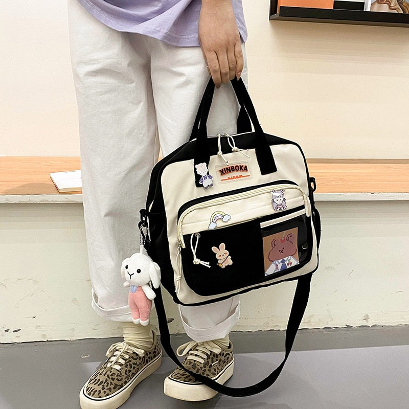 maoxiangshop - Kawaii Horizontal Backpack for Teenage Girl Portable Multifunctional Travel Shoulder Bags Female Small Schoolbag Women Backpacks