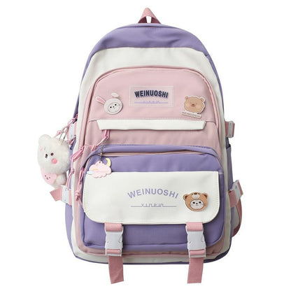 maoxiangshop - Fashion Women Backpack Multilayer Large Capacity School Bag For Girls Cute Pendant Shoulder Bags Waterproof Travel backpacks