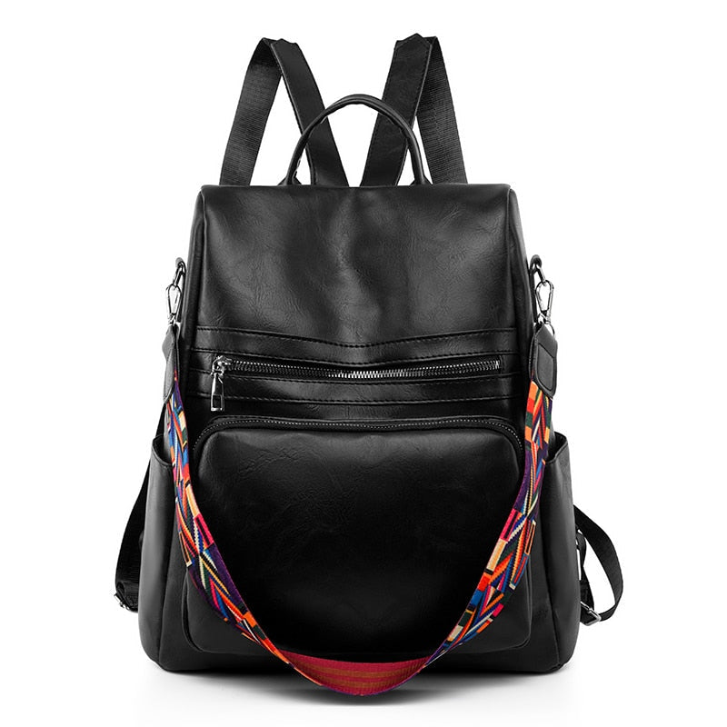 maoxiangshop - Fashion Anti-theft Women Backpacks Famous Brand High Quality Leather Female Backpack Ladies Large Capacity School Bag for Girls