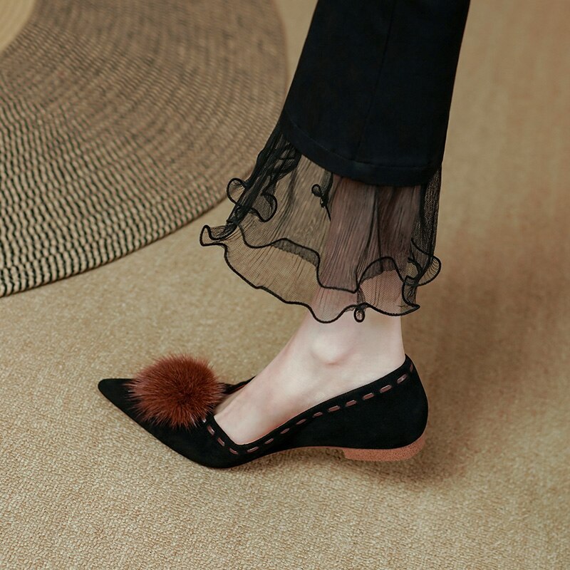 Back to school  new spring women pumps natural leather 22-24.5cm length sheep suede full leather shoes of women Low heeled Mary Jane shoes