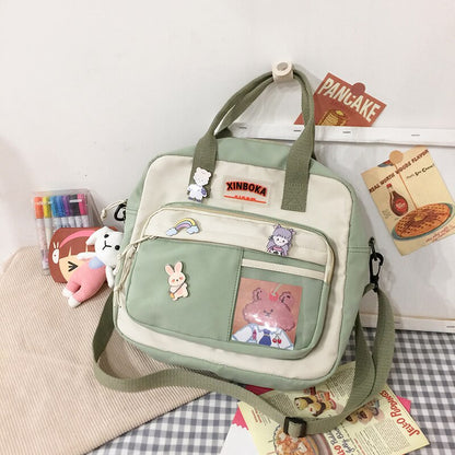 maoxiangshop - Kawaii Horizontal Backpack for Teenage Girl Portable Multifunctional Travel Shoulder Bags Female Small Schoolbag Women Backpacks