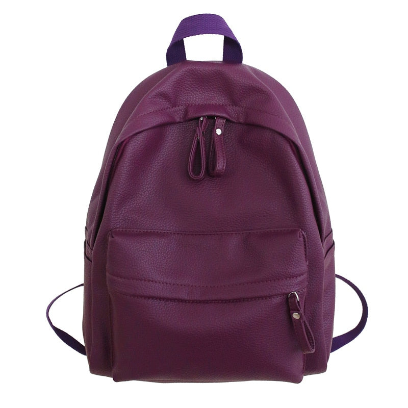 maoxiangshop - Fashion Backpack High Quality PU Leather Women's Backpack For Teenage Girls School Shoulder Bag Bagpack Mochila backpack