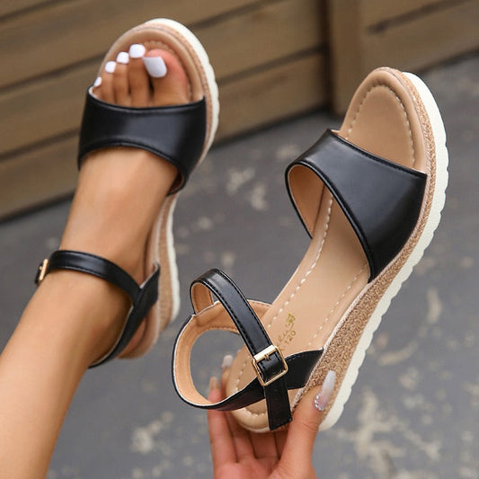 lovevop Lightweidght Wedge Sandals for Women Summer  Buckle Strap Platform Sandles Woman Thick Sole Non Slip Casual Sandalias Mujer