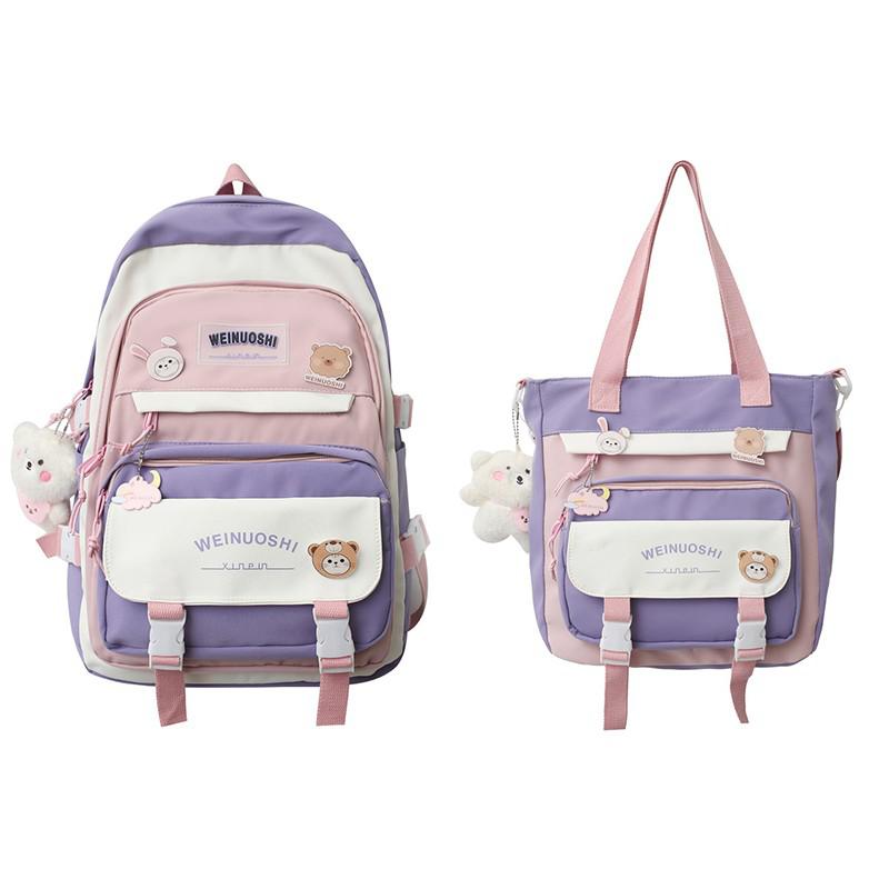 maoxiangshop - Fashion Women Backpack Multilayer Large Capacity School Bag For Girls Cute Pendant Shoulder Bags Waterproof Travel backpacks