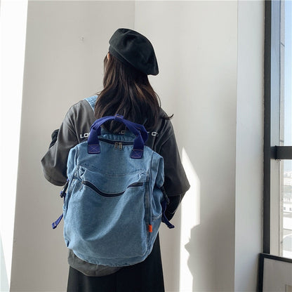 maoxiangshop - Fashion Women Backpack New Denim Travel Bag Quality School Bag bolsa feminina Fashion Student Book Bag Designer mochila