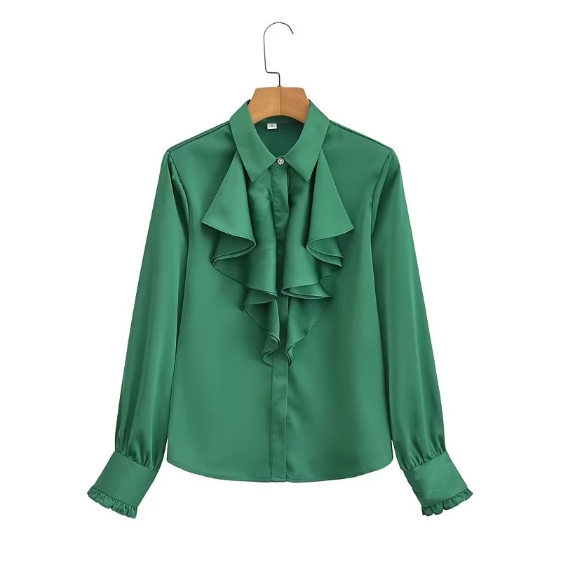 lovevop Lizakosht Fashion Summer Frill Women's Shirts Blouse Female Chic Long Sleeve Blouses Tops Casual Ladies Shirts and Blouses New