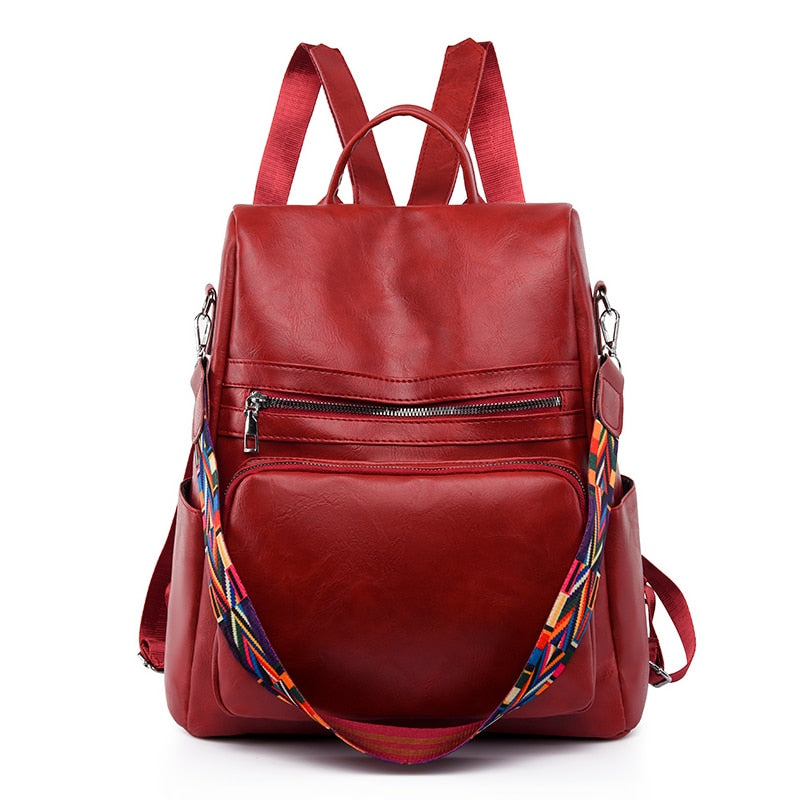 maoxiangshop - Fashion Anti-theft Women Backpacks Famous Brand High Quality Leather Female Backpack Ladies Large Capacity School Bag for Girls