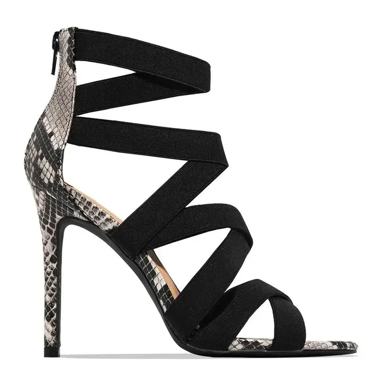 lovevop- New Summer Women's High Heels Stiletto Women's Sandals Fashion All-match Zipper Sexy Open Toe Buckle Sandals Women Party