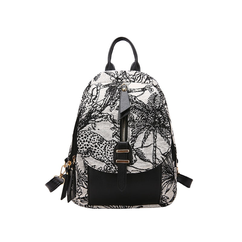 maoxiangshop - Luxury Designer 2023 Women Backpack Flower Pattern Female Fashion Shoulder Bags School Backpacks Bag for Teenage Girls Purses