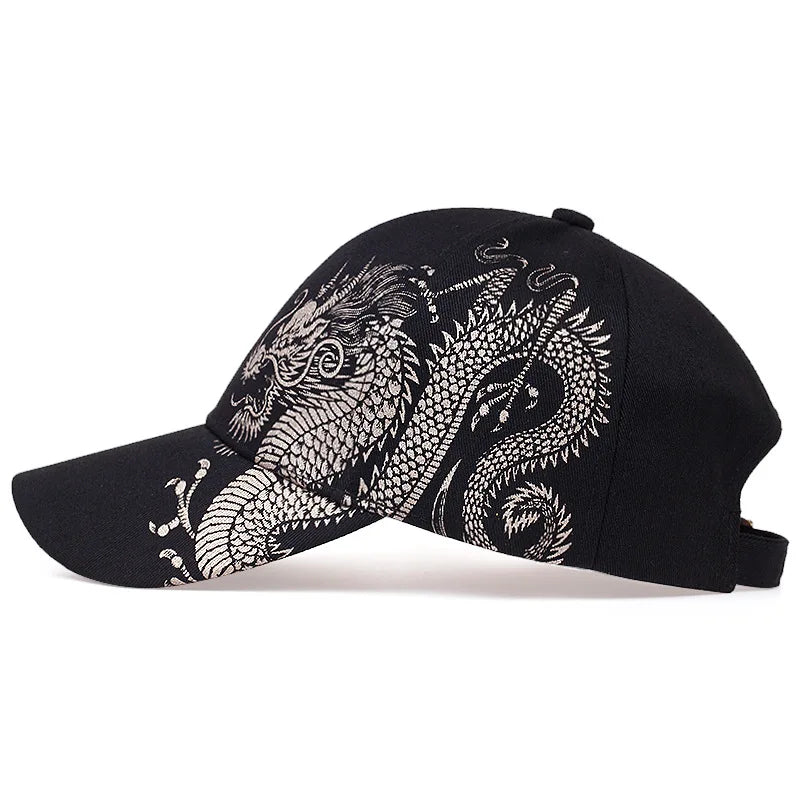 lovevop-Dragon Pattern Men's Trendy Handsome Peaked Cap Cool Hip Hop Baseball Hat