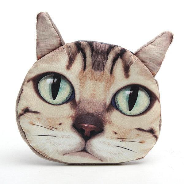 elvesmall Lovely Dog Cat Face Coin Zipper Coin Pocket Mini Wallet