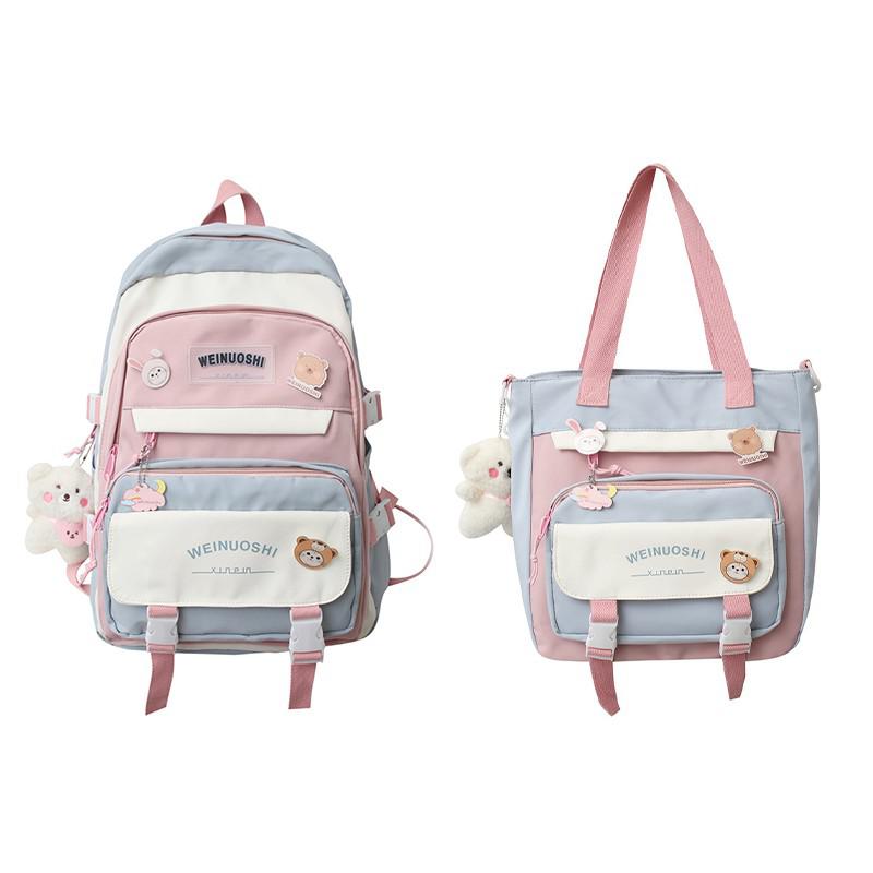 maoxiangshop - Fashion Women Backpack Multilayer Large Capacity School Bag For Girls Cute Pendant Shoulder Bags Waterproof Travel backpacks