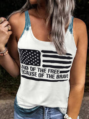 Women's American Flag Tank Top Patriotic Shirt Casual Vest
