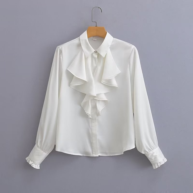 lovevop Lizakosht Fashion Summer Frill Women's Shirts Blouse Female Chic Long Sleeve Blouses Tops Casual Ladies Shirts and Blouses New