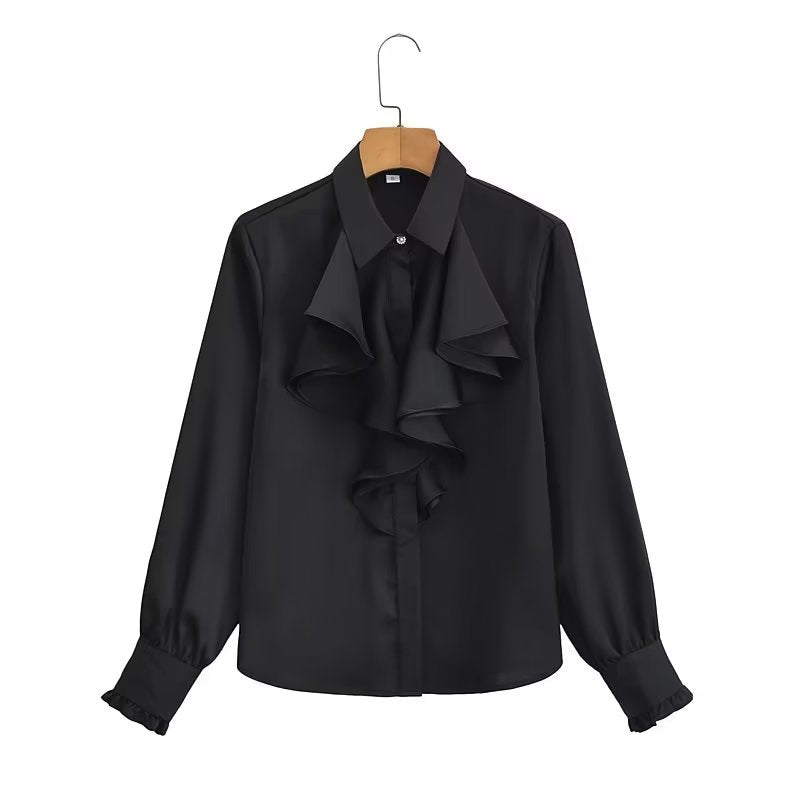 lovevop Lizakosht Fashion Summer Frill Women's Shirts Blouse Female Chic Long Sleeve Blouses Tops Casual Ladies Shirts and Blouses New