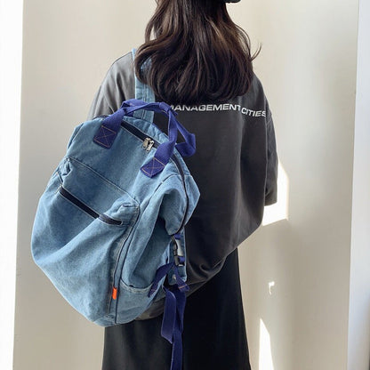 maoxiangshop - Fashion Women Backpack New Denim Travel Bag Quality School Bag bolsa feminina Fashion Student Book Bag Designer mochila