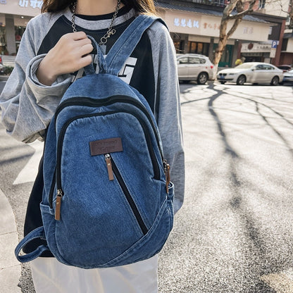 maoxiangshop - Female Canvas Travel Denim Book Bag Ladies Kawaii Backpack Women Leisure School Bag Girls Male Laptop College Backpack Fashion