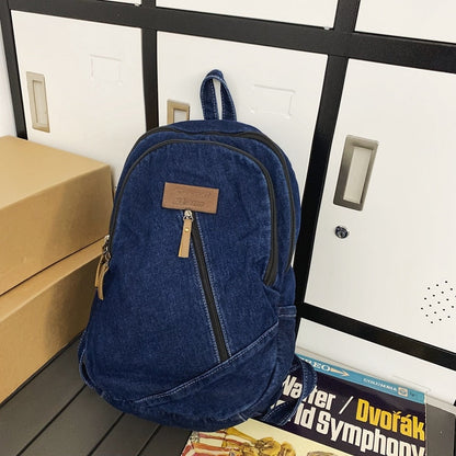 maoxiangshop - Female Canvas Travel Denim Book Bag Ladies Kawaii Backpack Women Leisure School Bag Girls Male Laptop College Backpack Fashion