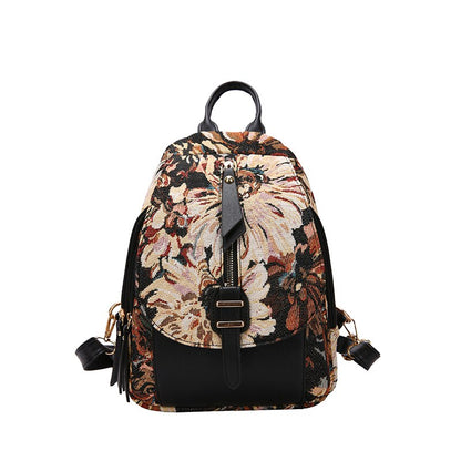 maoxiangshop - Luxury Designer 2023 Women Backpack Flower Pattern Female Fashion Shoulder Bags School Backpacks Bag for Teenage Girls Purses