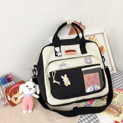 maoxiangshop - Kawaii Horizontal Backpack for Teenage Girl Portable Multifunctional Travel Shoulder Bags Female Small Schoolbag Women Backpacks