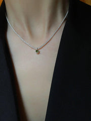 lovevop Vintage Olive Green Shinny Necklace