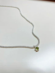 lovevop Vintage Olive Green Shinny Necklace