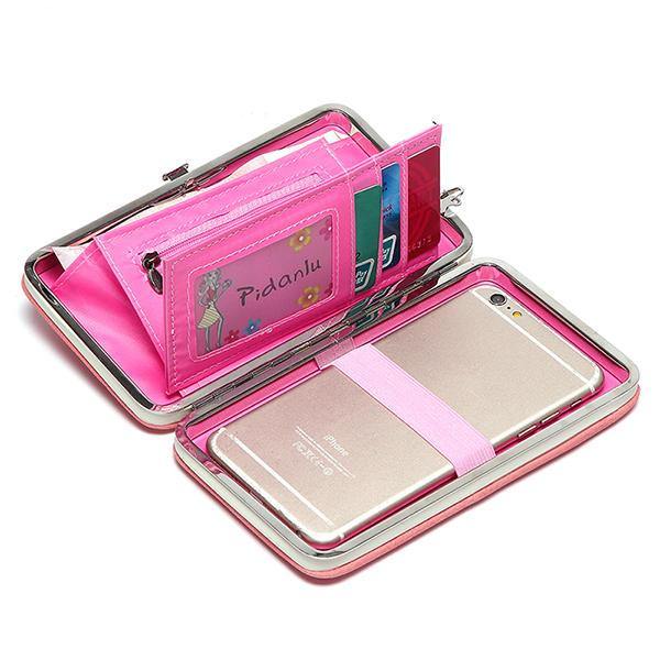 lovevop Women Candy Color Bowkot 5.5 Inch Phone Wallets Case Hasp Long Purse Clutches