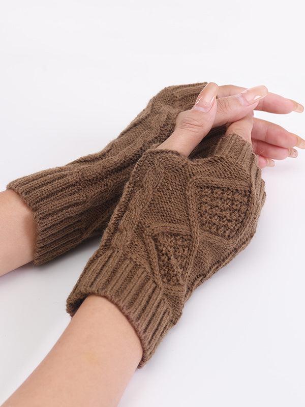 lovevop Simple 9 Colors Jacquard Knitting Gloves