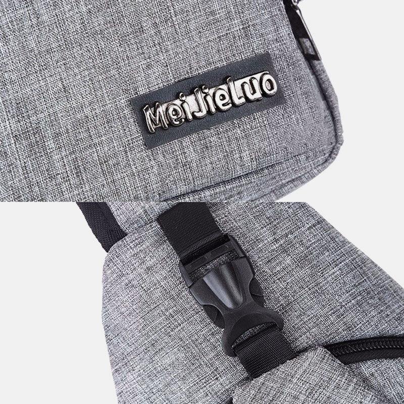 lovevop Men Oxford Cloth USB Charging Multi-pocket Large Capacity Waterproof Chest Bag Shoulder Bag