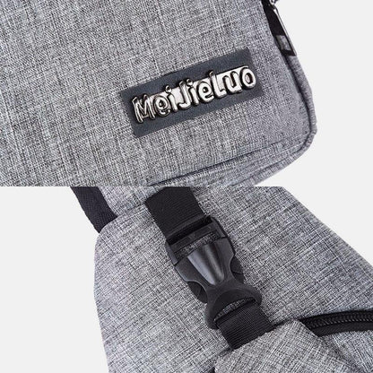 lovevop Men Oxford Cloth USB Charging Multi-pocket Large Capacity Waterproof Chest Bag Shoulder Bag