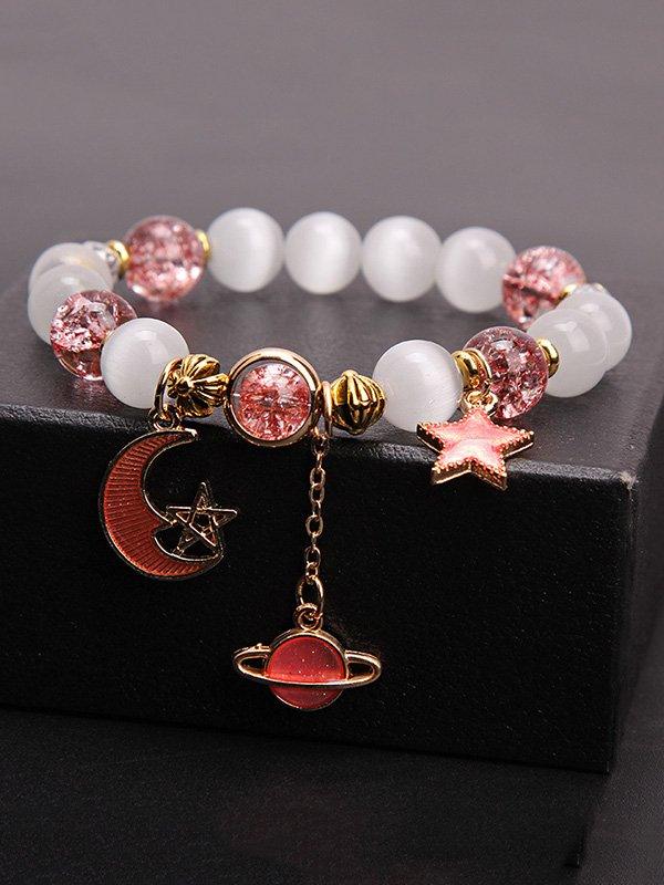 lovevop Original Alloy Star&Moon&Planet Beads Bracelet