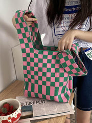 lovevop Original Casual 3 Colors Plaid Handbag