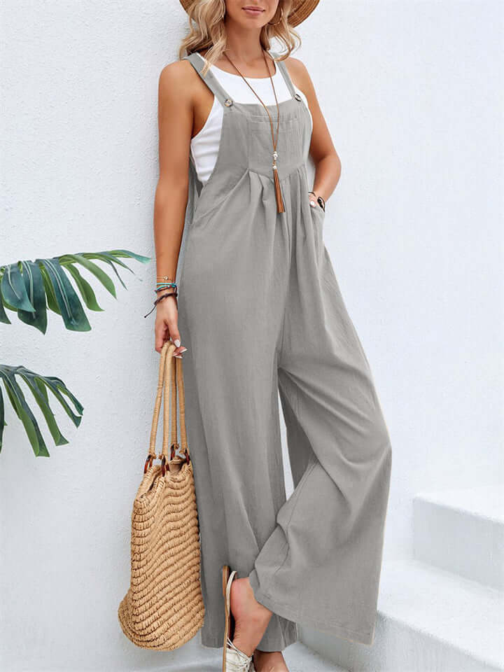 Wide Leg Overalls Straps Jumpsuit