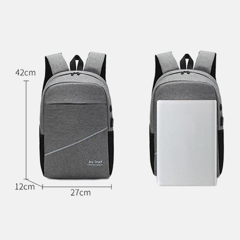 lovevop Men 3PCS Nylon USB Charging Wear-resistance Fashion Casual Laptop Bag Backpack Crossbody Bag Clutch Bag