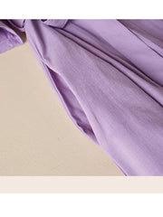 Lovevop Vintage Cotton Linen Mid Sleeve Waist Slim Dress