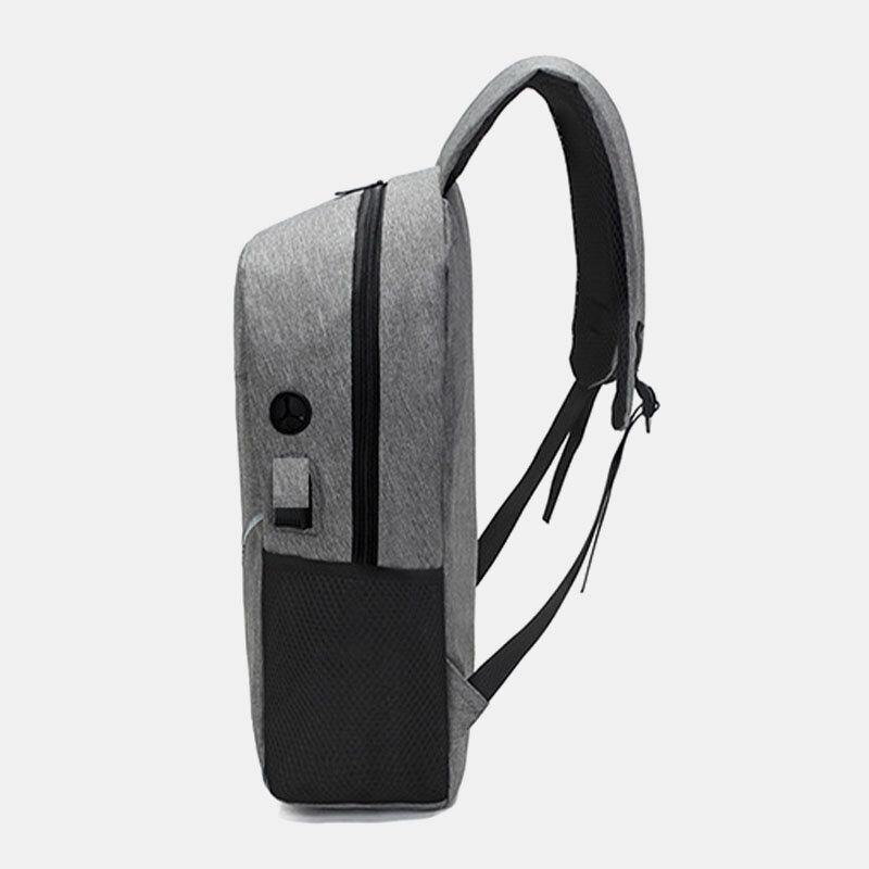 lovevop Men 3PCS Nylon USB Charging Wear-resistance Fashion Casual Laptop Bag Backpack Crossbody Bag Clutch Bag