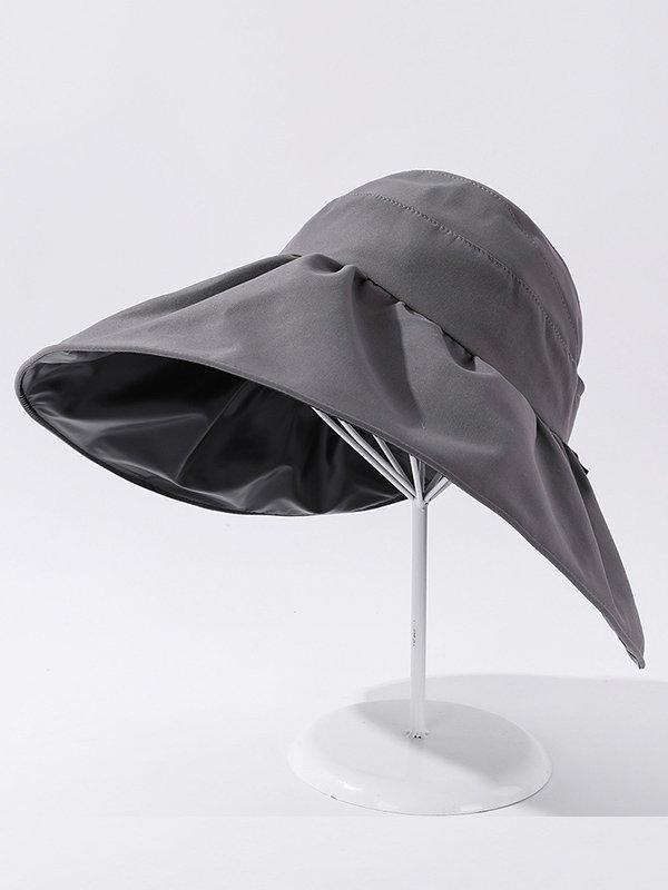 lovevop Casual Solid Color Hole Sun-Protection Hat