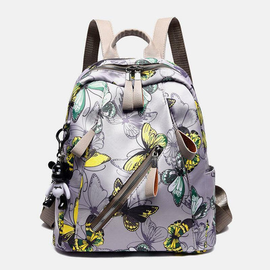lovevop Women Waterproof Multi-carry Butterfly Pattern Casual Outdoor Backpack