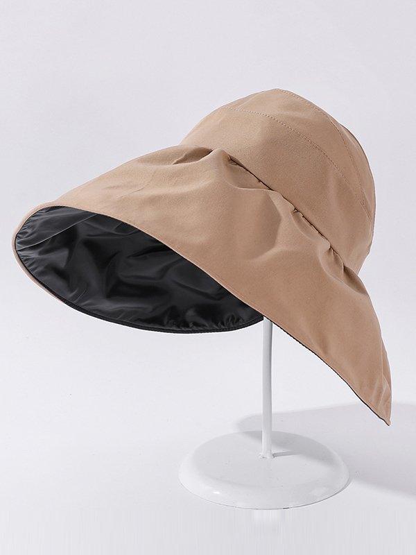 lovevop Casual Solid Color Hole Sun-Protection Hat