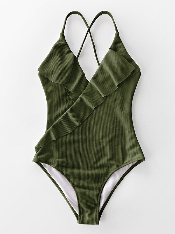 Sexy ruffle one-piece swimsuit