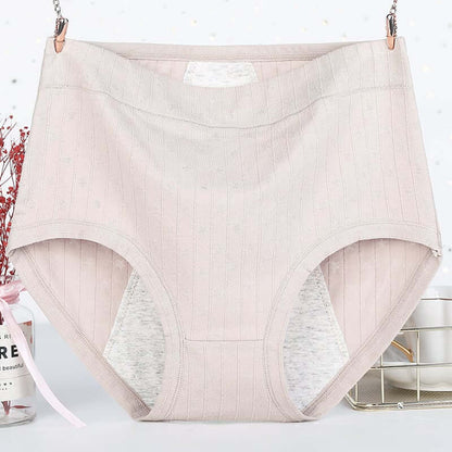 🔥 Buy 5 get 5 free-High waist plus size cotton antibacterial and leak-proof physiological underwear