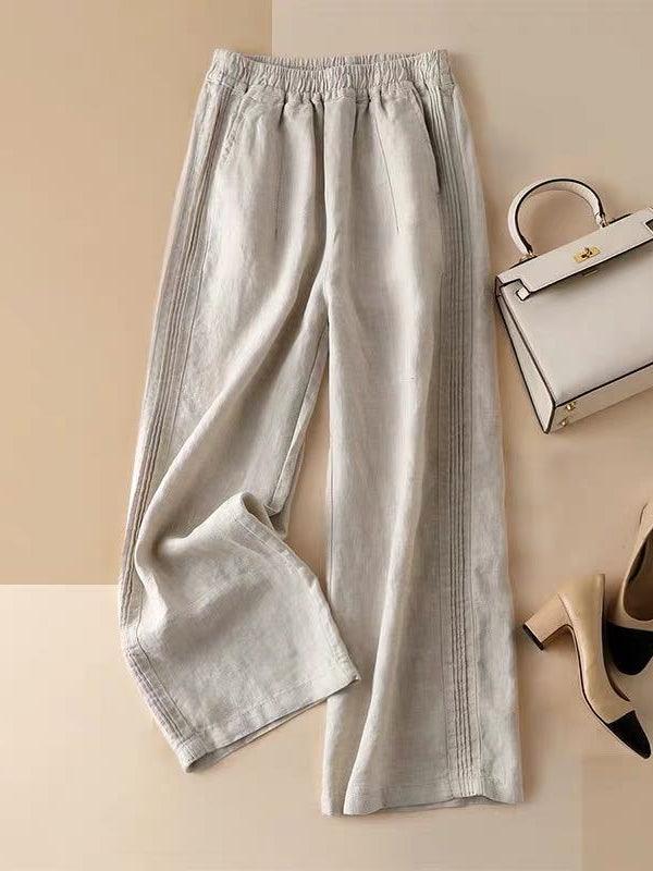lovevop Linen-cotton Wide Casual Pants