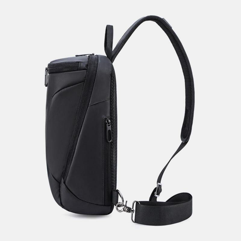 lovevop Men Oxford USB Charging Anti-Theft Chest Bag Versatile Large Capacity Waterproof Night Reflective Strip Design Crossbody Bags