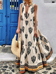 Women's Print Sleeveless Resort Dress