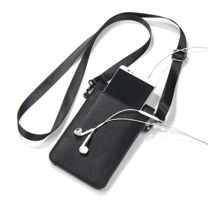 elvesmall Vintage PU Leather Card Holder 6inch Phone Bag Shoulder Bag Crossbody Bags