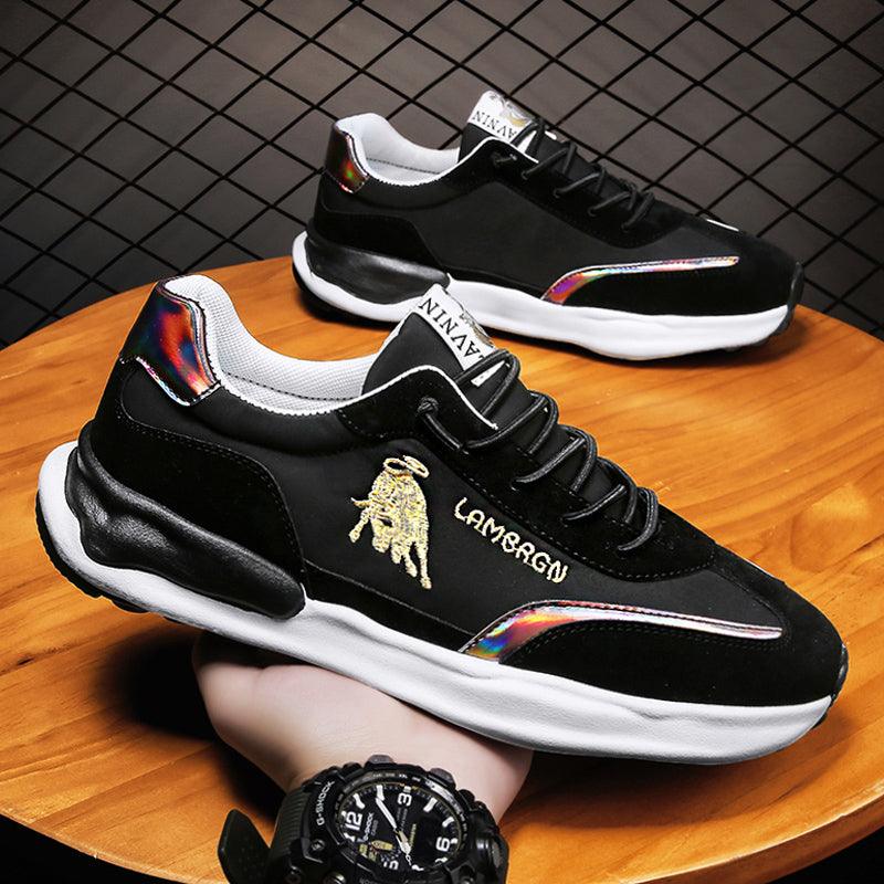 lovevop Breathable Cloth Surface Thick Bottom Casual Color Matching Trendy Men's Shoes