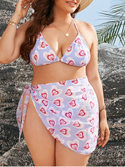 Plus Size Three-piece Bikini Dress Sexy Backless Swimsuit