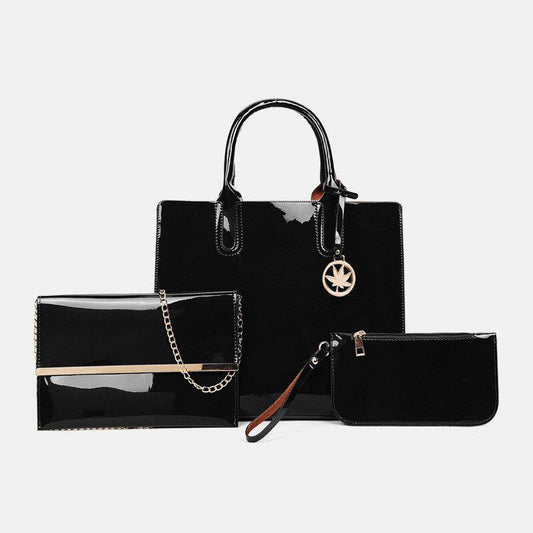 lovevop Women 3PCS PU Leather Multi-piece Leather Solid Color Ladies Bags Handbag Clutch Bag Crossbody Bag